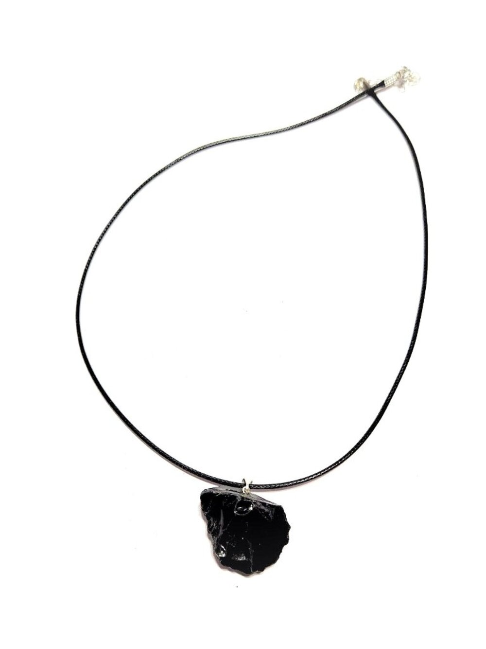 Black Obsidian Rough Rock Pendant from Brazil 18-22mm Stone w/Cord